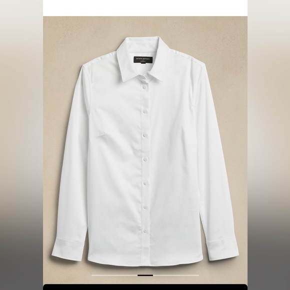 NWT Banana Republic Factory white button down, size 4 - Picture 1 of 8